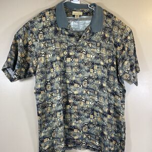 Kona Kai Trading Polo Shirt Mens 2XL Aztec Hawaiian Vacation Caribbean Golf
